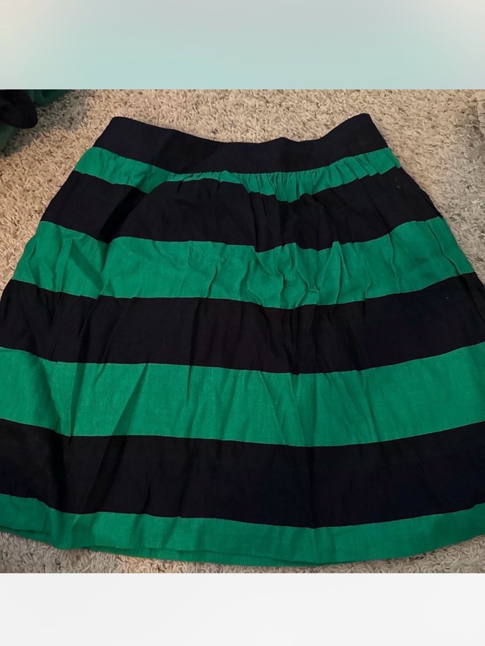 Banana Republic Factory Green and Black Striped Skirt